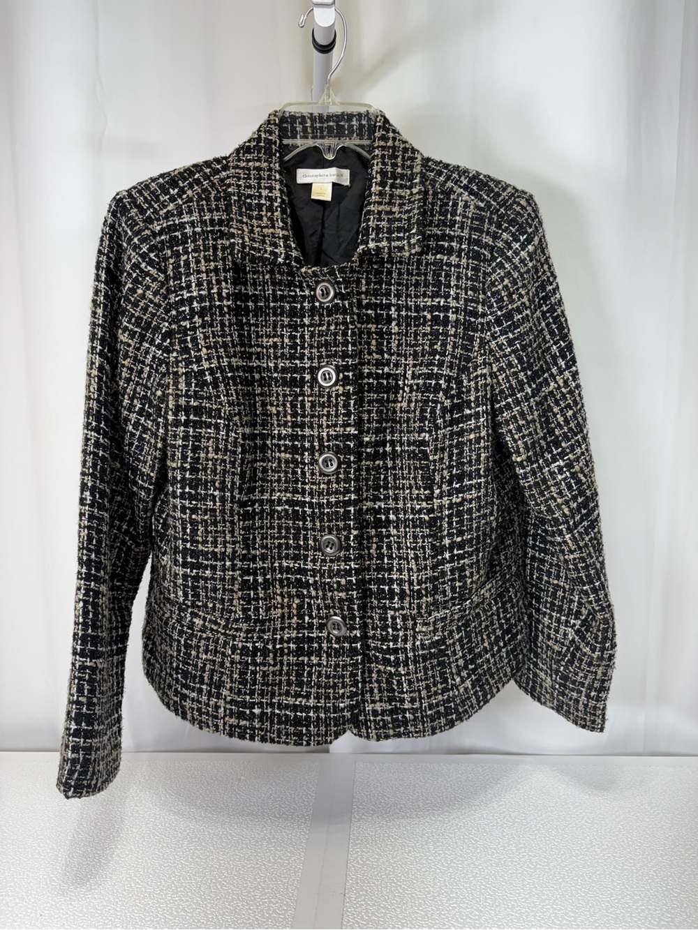 Christopher & Banks Black and White Tweed Jacket 4339